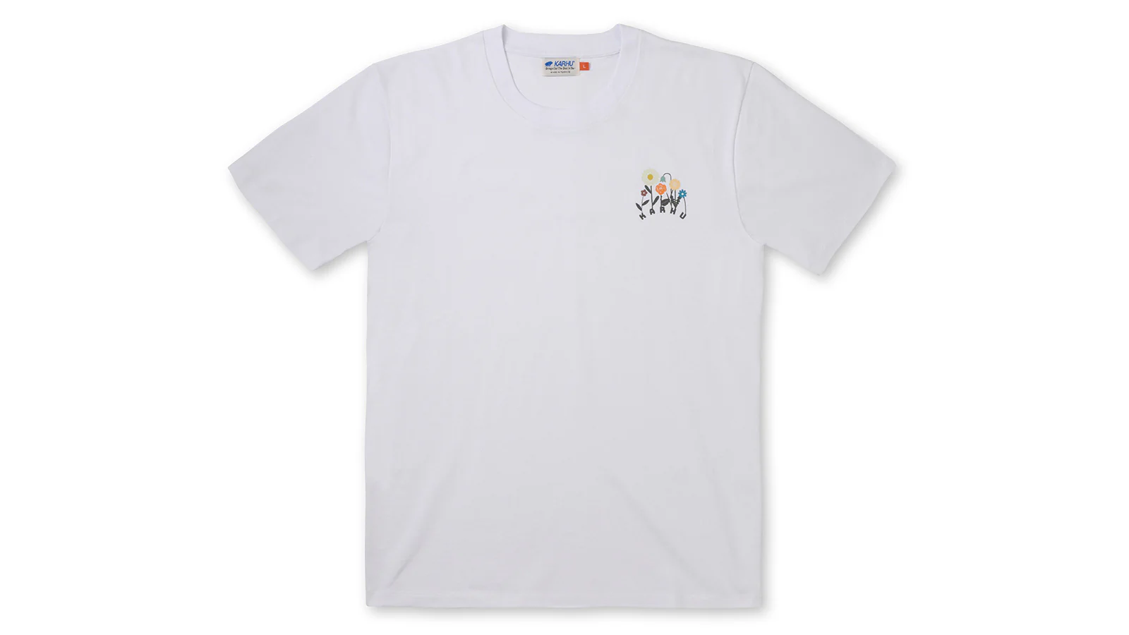 FLOWER LOGO T–SHIRT - BRIGHT WHITE / DOUGLAS FIR