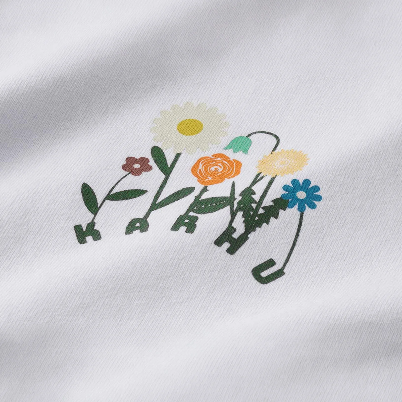 FLOWER LOGO T–SHIRT - BRIGHT WHITE / DOUGLAS FIR - Image 3