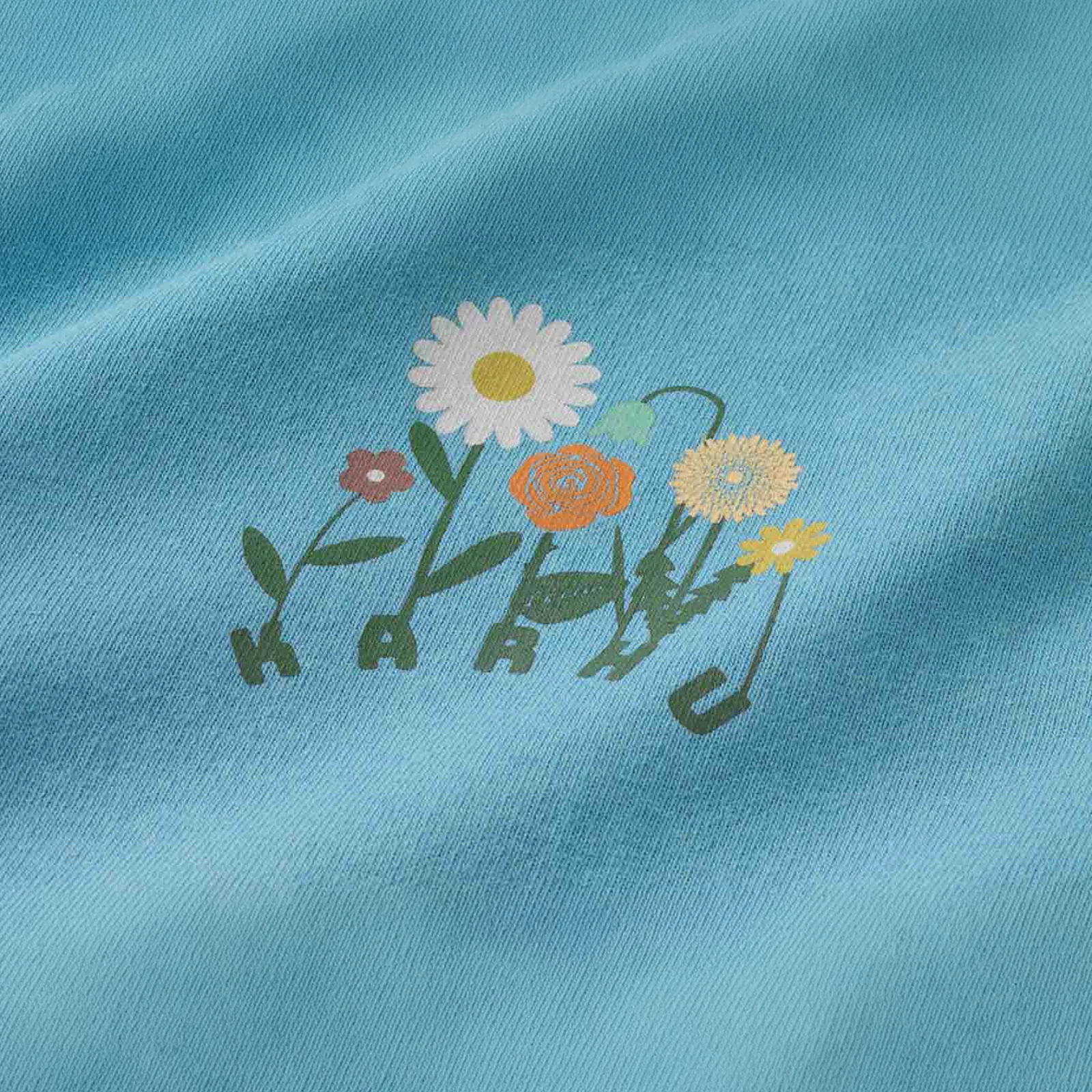 FLOWER LOGO T–SHIRT - DELPHINIUM BLUE / DOUGLAS FIR - Image 3