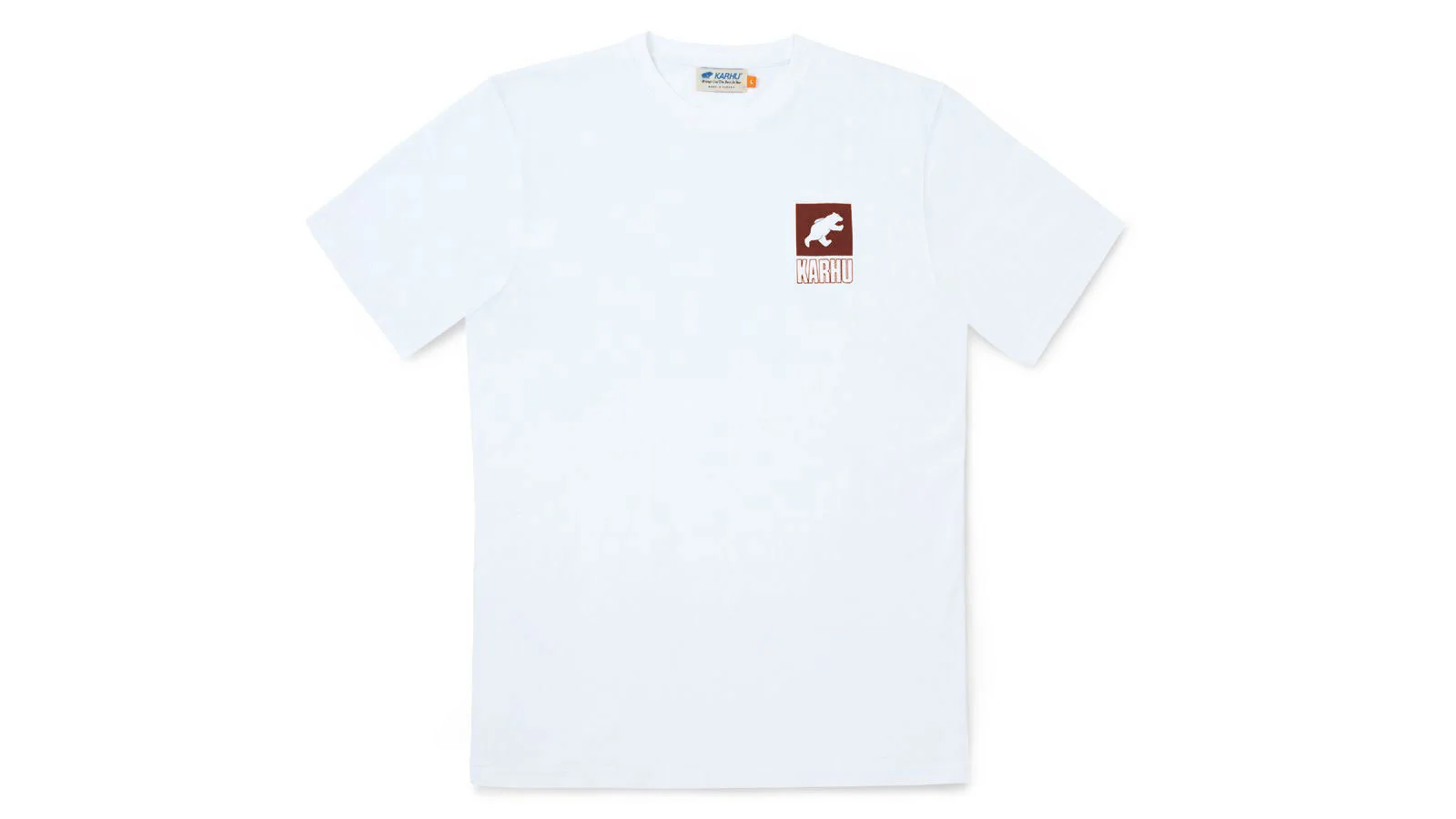 SPORT BEAR LOGO T–SHIRT - BRIGHT WHITE / BURNT BRICK